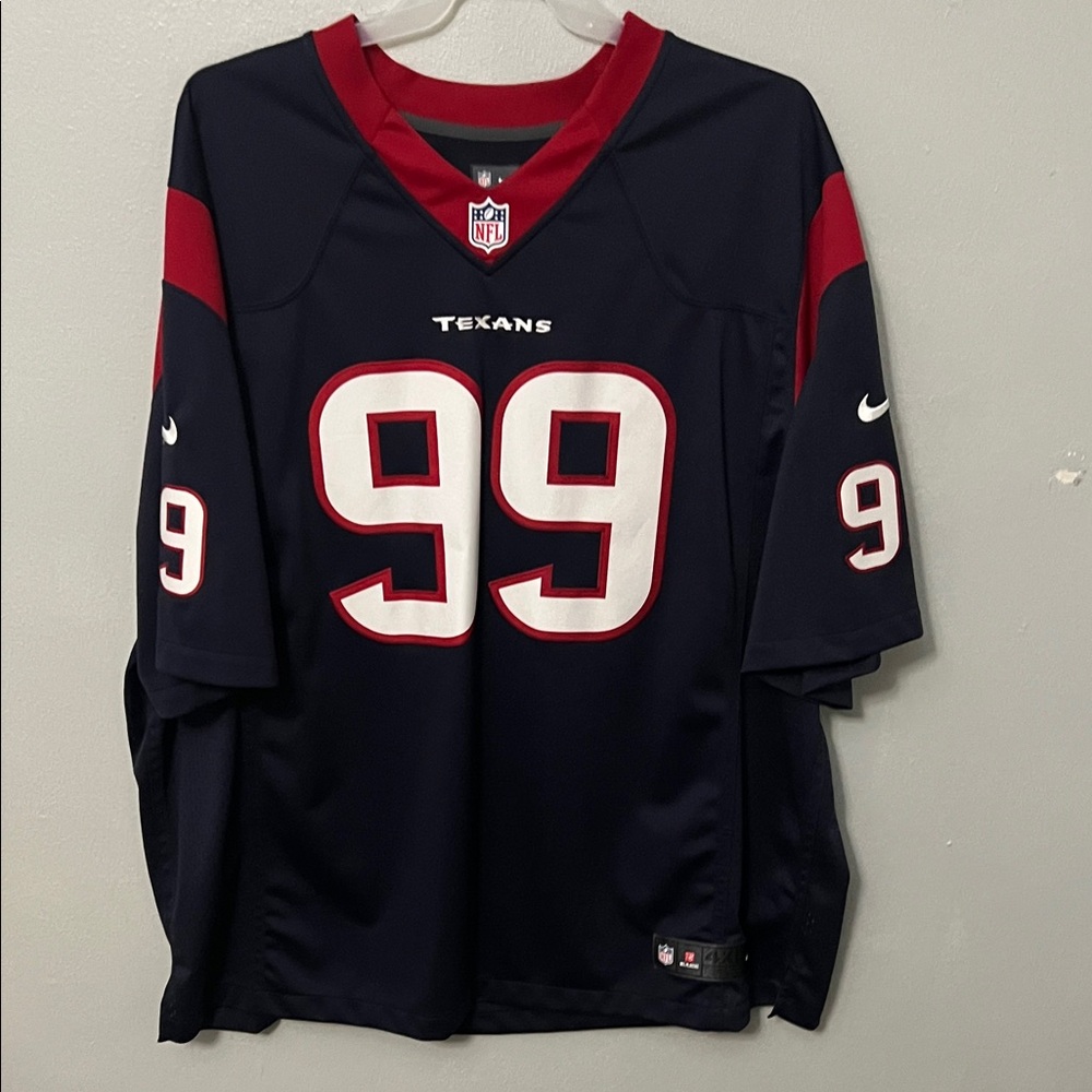 Nike Navy and Red Texans Jersey